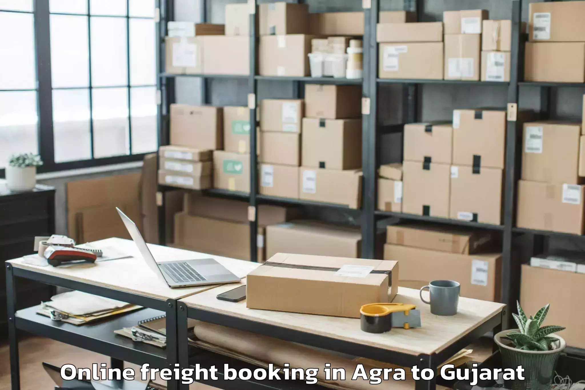 Book Agra to Bhiloda Online Freight Booking Online